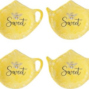 Sweet Bee Tea Bag Holders, Teapot Shaped Tea Bag Coasters Spoon Rests Saucer